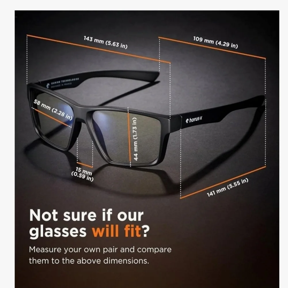 Horus-X One, Blue Lightweight Gaming glasses w/ Amber Lens, UNISEX - Picture 4 of 12